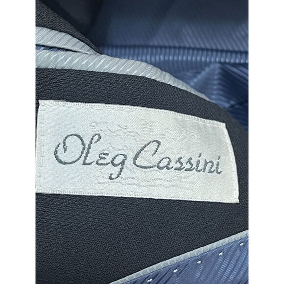 Oleg Cassini Men’s 44XL Wool Blazer Black Suit Jacket Sport Coat Classic Old Mon - Picture 7 of 11